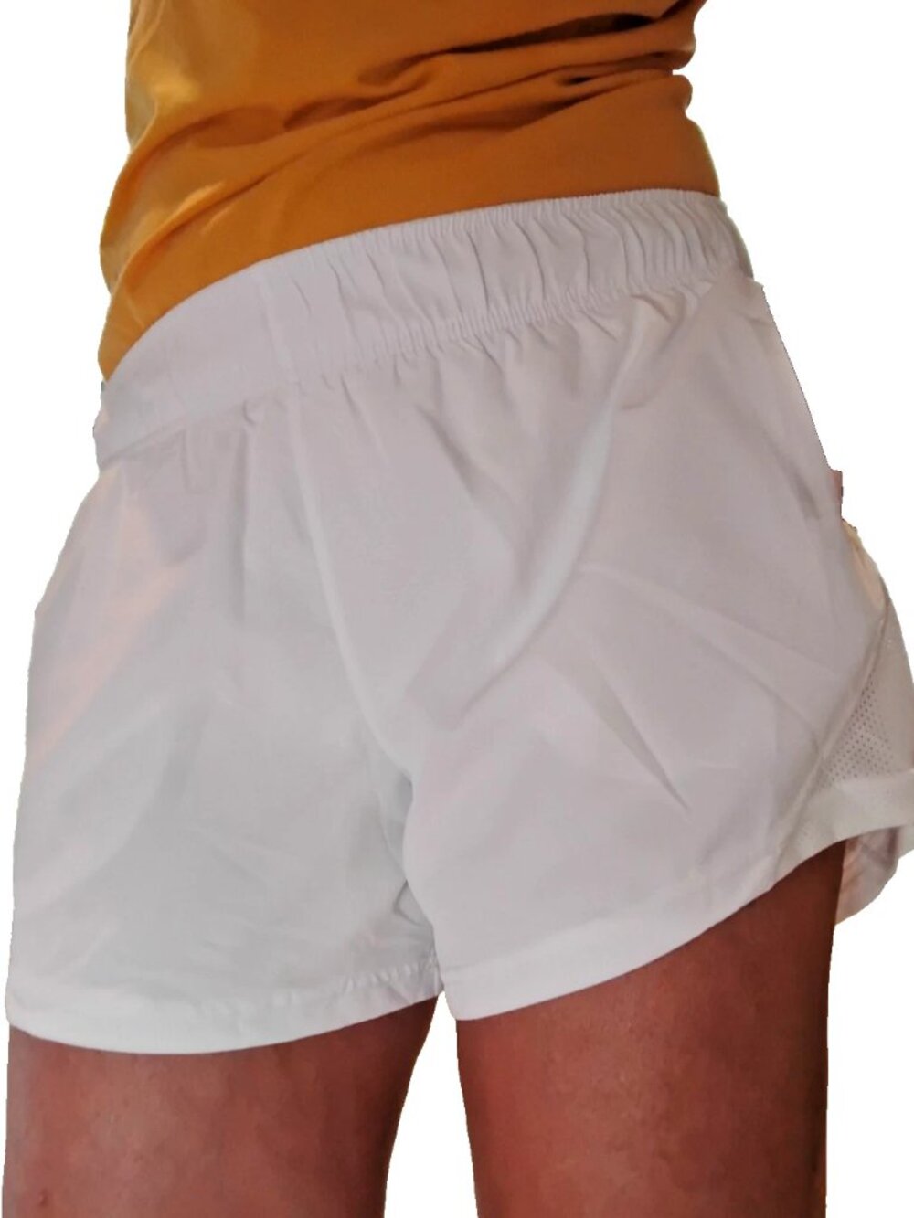 Athletic Works Women L New Y2K White Short Running Pocket Moisture Wicking Relax